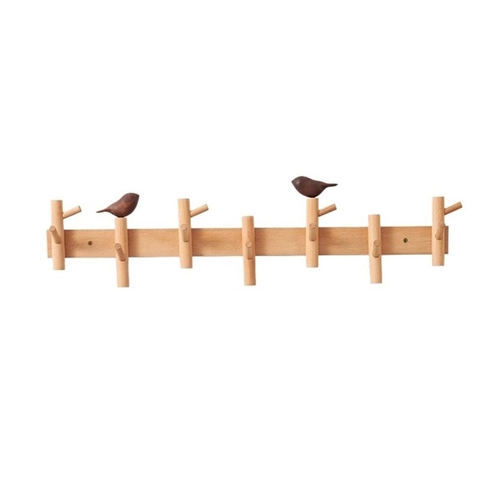 ZTHYSHOZ Coat Hooks Creative Wood Coat Hook Living Room Entry Door Wall Mounted Rack Key Hat Hooks(Medium)