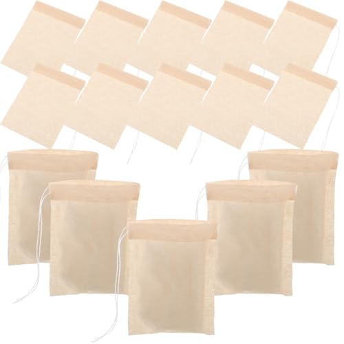 Toyvian 100 Sacchetti Filtro per Tè Sfuso Monouso Coulisse, Bustine Vuote per Caffè, Spezie e Tisane, Sacchetti Filtro Piccoli in Materiale Naturale, per Infusi e Preparazioni