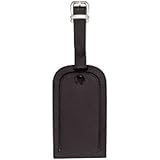 Alassio étiquette à bagage, en cuir, noir avec champ d'adresse caché, dimensions: (L)65 x (H)115 mm (43117)