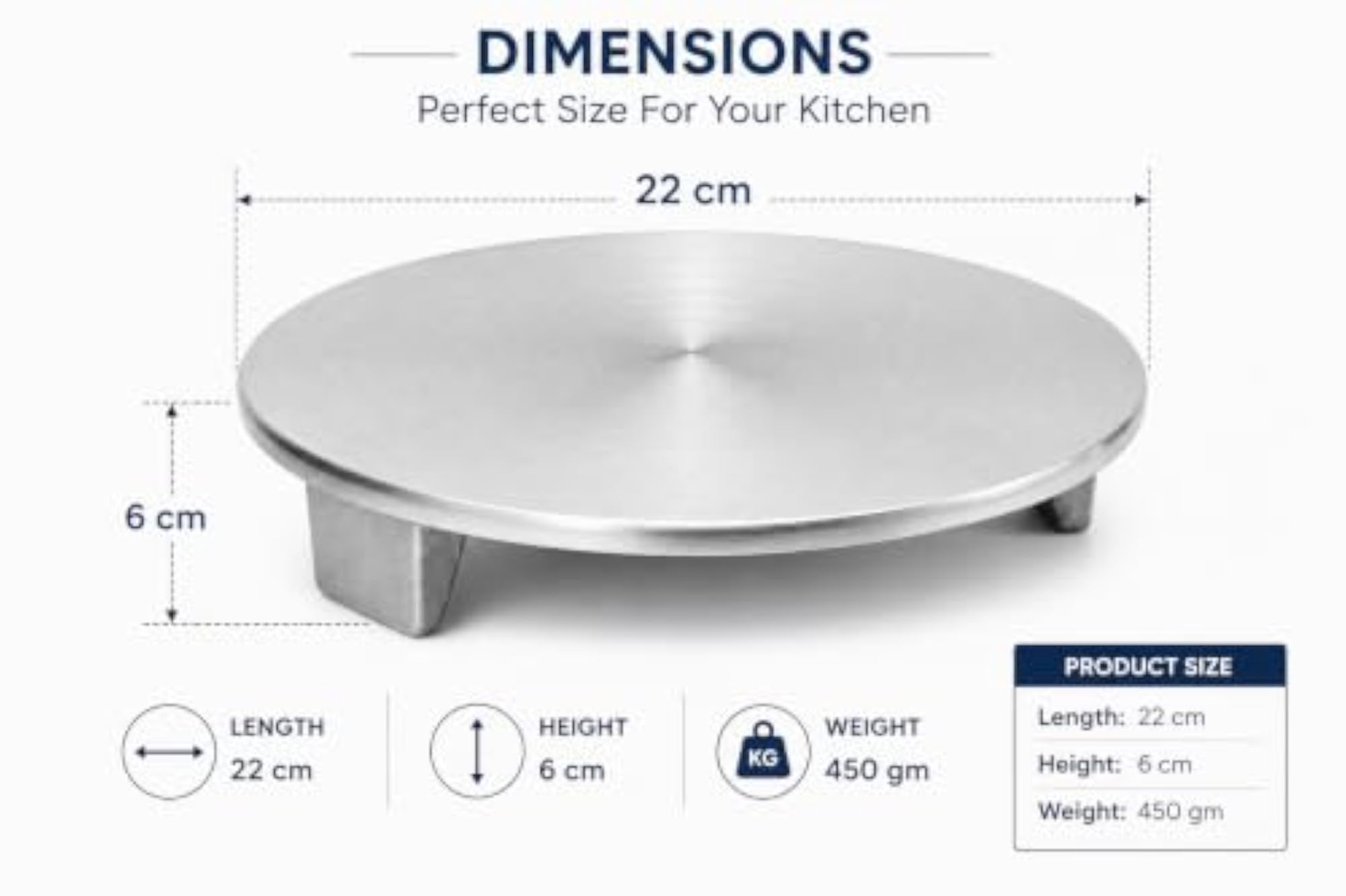 Aluminium Chakla for Traditional Roti and Chapati Making