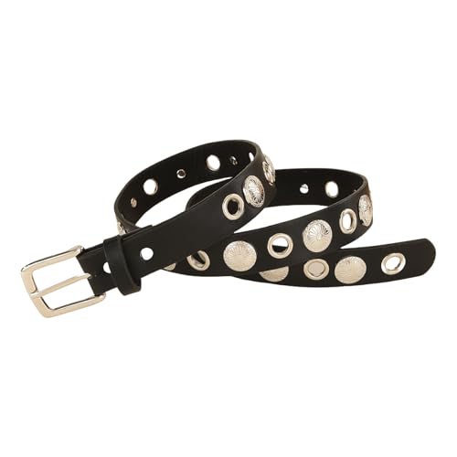 Grommet Waist Belt Punk Floral Charm Skinny Chain For Cowgirl Grunge Buckle Modern Waistband Waist Chain Studded Belt