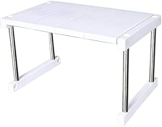 Estante Multifuncional Plegable de una Sola Capa para Cocina, Estante de Almacenamiento para condimentos, Herramienta de Utilidad para baño y Cocina (Color: Blanco)