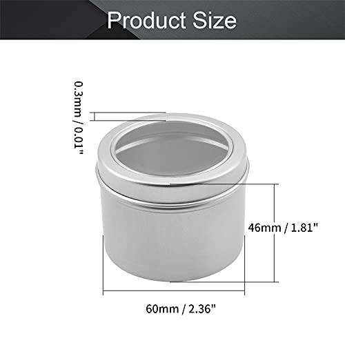 Image of Othmro 2oz Metal Round Tins Aluminum Tin Cans Jar Refillable Containers 60ml Tin Cans Tin Bottles Containers with Screw Lid for Lip Balm Crafts Cosmetic Candles Silver 60x46mm