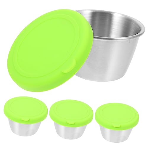 Mikinona 4 Pack Multipurpose Sauce Dishes Dipping Cups for Salad Dressing Ketchup Steak Sauce Made of Food Grade Materials