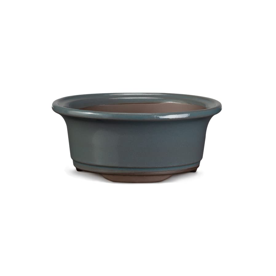 CERTRE - Vaso Bonsai Rotondo in Gres, Modello Rimini, Made in Italy, Colore D19 (Smaltato)| Misure esterne diametro 29 cm x altezza 9 cm