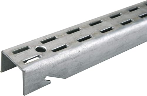 Knape & Vogt John Sterling FAST-MOUNT Adjustable Wall Standard, 48-inch, Galvanized, BK-0100-4, Brushed Nickel