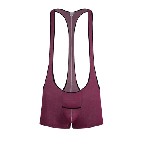 Men's Mankini Bodysuit Singlet Leotard Racerback Boxer Briefs Wrestling Jumpsuit Jock Strap2