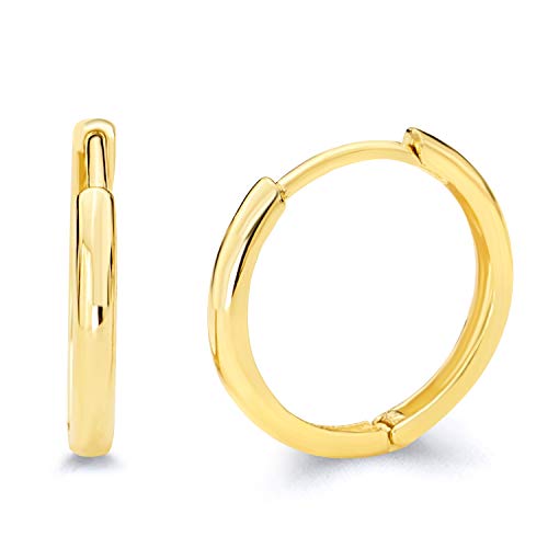 14k REAL Yellow Gold 2mm Thickness Hoop Huggie Earrings (11 x 11 mm)2