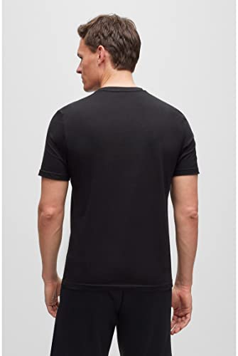 BOSS Herren T-Shirt 2-Pack Zweier-Pack T-Shirts aus Stretch-Baumwolle mit Logo Schwarz L – Ansicht 4