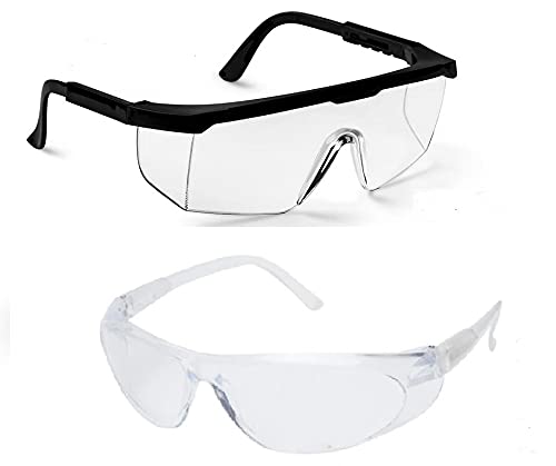 Quantum Retail - [QR2+QR5-Combo Pack]- Anti-Droplets, Anti-Fog Glasses for Construction Laboratory Outdoor Eye Protection/Dust protection Bike Riding Safety Goggle -{Free-Size}