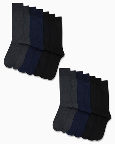 Van Heusen Mens Dress Socks - 14 Pack Soft Stretch Moisture Wicking Crew Socks for Men for Everyday Office Work Wear (6-12.5)2