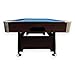 SIMBASHOPPING 8 Foot Pool Table with Storage Benches Modern Billiard Table with Blue Felt and Ball Return - Vintage Blue