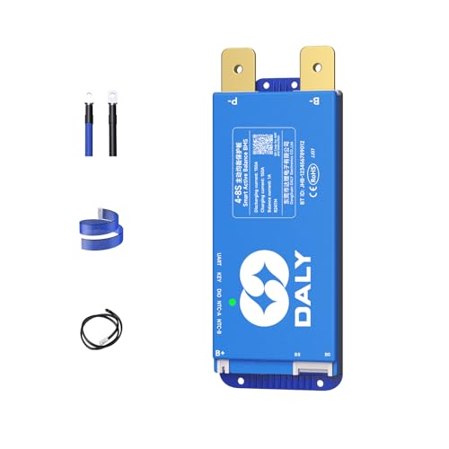DALY BMS 24V 150A - 1A à équilibrage Actif Système de Gestion de Batterie, Bluetooth intégré pour LifePO4 8S Batteries - Idéal pour RV, Le Stockage d'énergie Solaire, Les Applications Marines, etc.