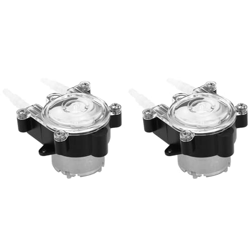 Eujgoov - 2PCS DC 6V Peristaltikpumpe, Mikroperistaltikpumpe für Laboraquarien, Innendurchmesser 3 Mm Außendurchmesser 5 Mm, 65-150 Ml/min, Geräuscharm, für Biochemische Analyse, Pharmazie