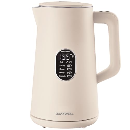 1.5L Electric Kettle Stainless Steel, Double Wall Cool Touch Teap...