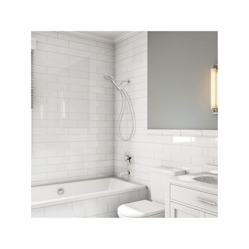 hansgrohe Raindance Select S Adjustable 5-inch Handheld Shower Head Set Modern 3 Spray PowderRain, Full and Massage Easy Install with Hose in Chrome, 2.5 GPM, 04913000