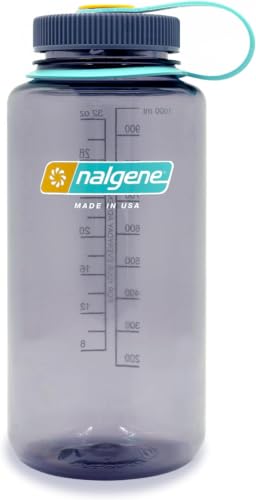Image of Nalgene 32 oz Wide Mouth Water Bottle | BPA-Free, Durable & Leak Proof, Lightweight Bottle for Hiking & Gym, Work & Travel, Aubergine (Pack of 6)