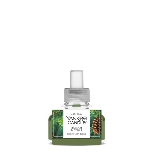 Image of Yankee Candle ScentPlug Refill for Plug in Air Fresheners, Scented Oil Refills, Long Lasting Home Fragrance, Balsam & Cedar (Pack of 4)