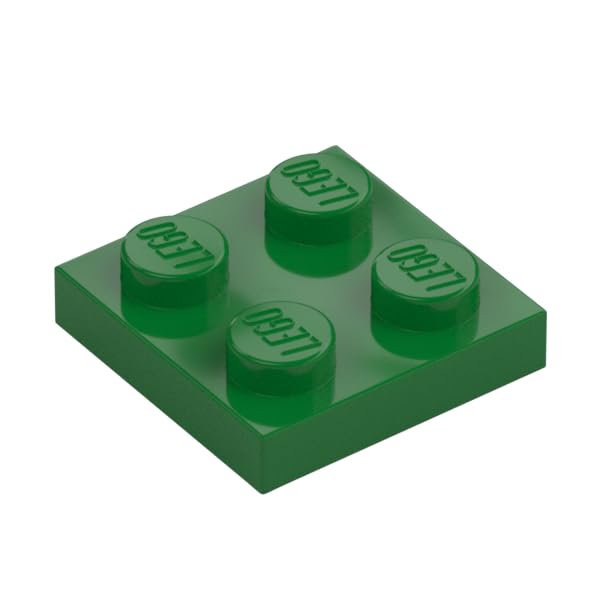 LEGO Building Plate, 2 x 2 Studs, Part 3022 (Green, 10, Bricks) — image 1