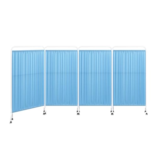 高さ6フィートのプライバシースクリーン、病院用間仕切り、キャスター付き、折りたたみ式クリニック用垂直ドアパーティション、自由に取り付け可能、組み立て簡単(Color 1,4-panel)