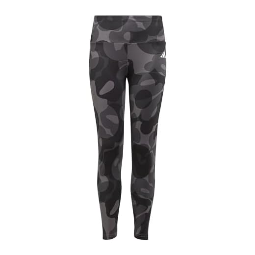 adidas Fille Essentials AEROREADY Seasonal Print High-Waist 7/8 Leggings Kids, Black/Carbon/Grey Six/Grey Five, 11-12 Years