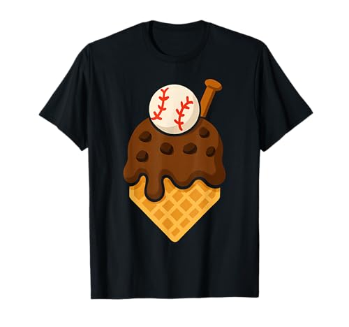 Chocolate Dripping Ice Cream Baseball Home Plate Sports Camiseta