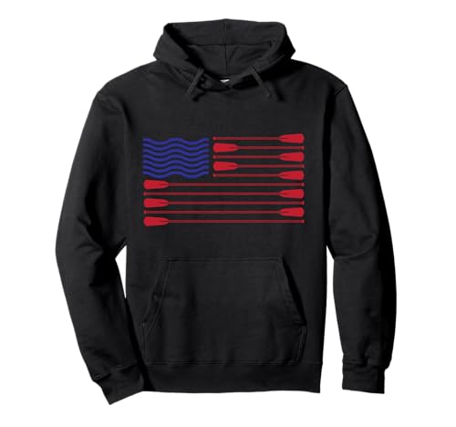 American Flag Crew Rowing Rowing Oar Pullover Hoodie