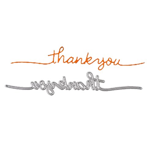 ZbFwmx Cutting Dies Handmade DIY Paper Cards Album Decoration Stencils Template Embossing for Card Scrapbooking Craft (Thank You)