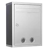 Wandbriefkasten, Briefkästen für den Außenbereich mit Schloss, Geldeinwurfkasten, Edelstahl,...