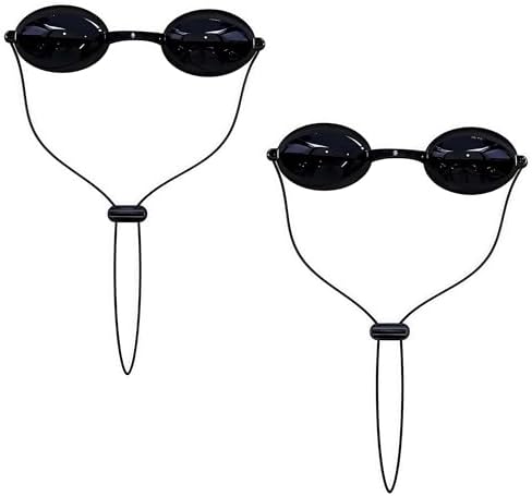 See-Through Goggles Pack of 2, Transparent Safety Glasses for Tanning Use, Eye Protection without Blocking Light, Storage Case Included