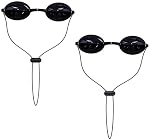See-Through Goggles Pack of 2, Transparent Safety Glasses for Tanning Use, Eye Protection without Blocking Light, Storage Case Included