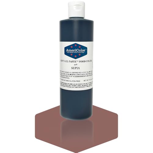 AmeriColor, Sepia, 13.5 Ounce Bottle, Soft Gel Paste Food Color