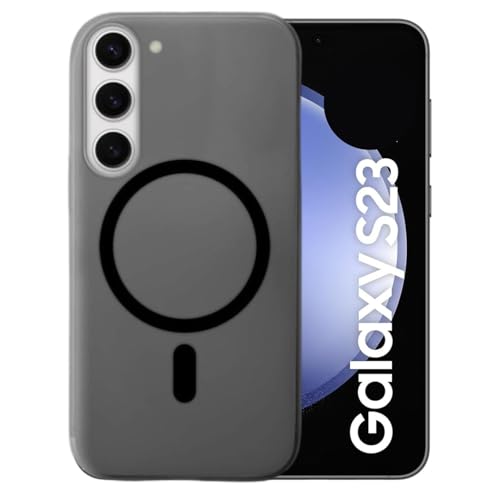 Image of Luxury Paper Thin Case Cover for Samsung Galaxy S23 5G | Matte Finish | Only Compatible with Wireless Magnetic Accessories | Compatible with magsafe | (Black)