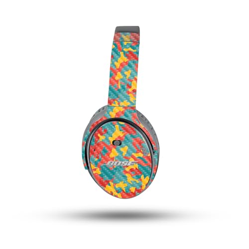 Image of MightySkins Carbon Fiber Skin Compatible with Bose QuietComfort 35 II Headphones - Wild Camouflage | Protective, Durable Textured Carbon Fiber Finish | Easy to Apply