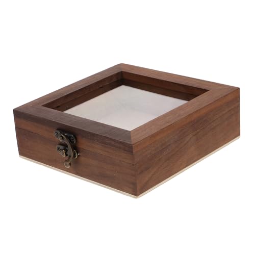 PRETYZOOM Vintage Style Specimen Display Box Wooden Butterfly Storage Pressed Flower Holder