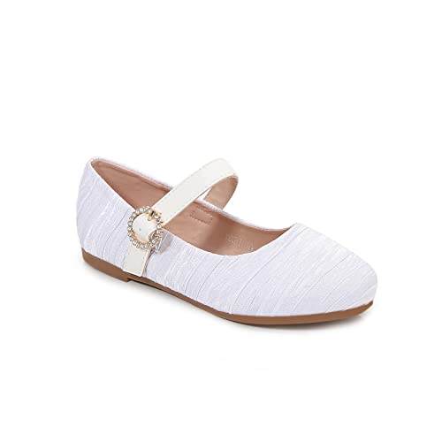 Toddler Flats/Little Girls Dresses Mary Jane Ballerinas Metal Buckle Flats for Wedding Party School