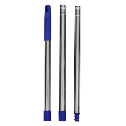 PartyKindom 3-Section Mop Handle Replacement Universal Mop Pole Accessories Stainless Steel and Plastic for Floor Cleaning and Bathroom Use