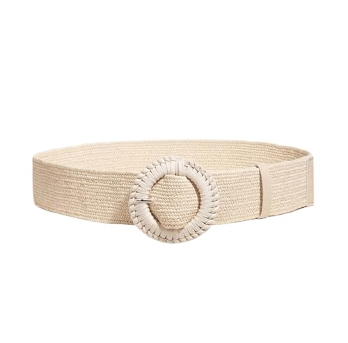 Straw Boho Belt Square Buckle Rubber Band Waist Seal Is Suitable for Daily Wear3