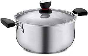 Chcwr Classic Edelstahl Kochtopf mit Glasdeckel