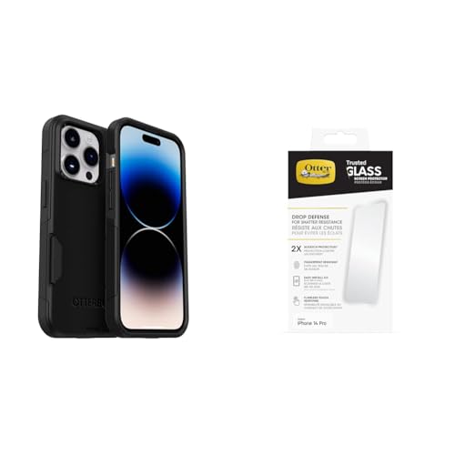 Otterbox Commuter iPhone 14 Pro Black coque antichoc et verre trempe pack