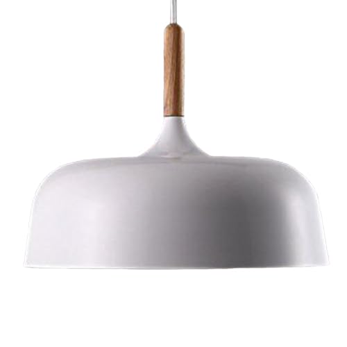 Plafonnier suspendu blanc design moderne et abat-jour contemporain en métal lisse