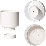 UBEE Plant Pot for Indoor Plants | 5.43 + 4.61 Inch Ceramic Flower Pot | Small Planter Pots with Drainage Hole and Saucer for Herb, Cactus and Orchid, 2 Set, White