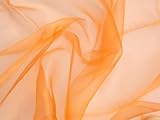 Breite: 150 cm Minerva Organza-Stoff, transparent, Meterware, Orange