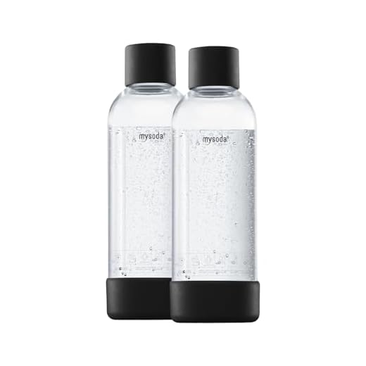 Mysoda: Wiederverwendbare Plastik BPA-frei Wasserflasche für Wassersprudler mit Quick-Lock, Holzkomposit Details, 2 x 1L - Schwarz