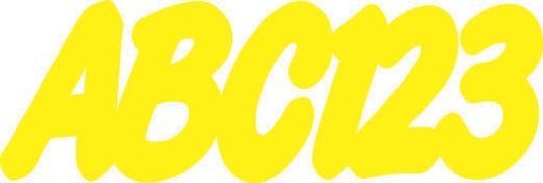 STIFFIE Whip-One Yellow 3" Alpha-Numeric Registration Identification Numbers Stickers Decals for Boats &amp; Personal Watercraft