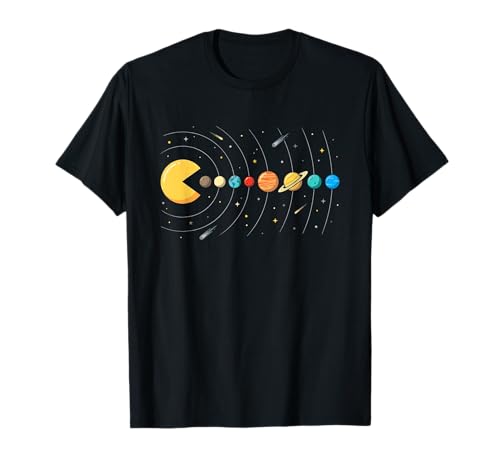 Sistema Solare Sole Pianeti Spazio Astronomia Retro Gaming Maglietta