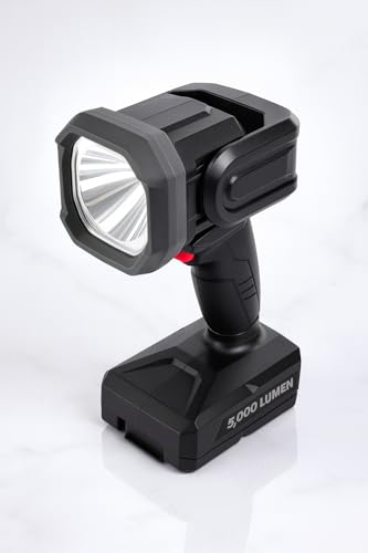 5000 Lumen Hybrid Power Swivel Rechargeable LED Spotlight (Model 91640), 4 Modes: