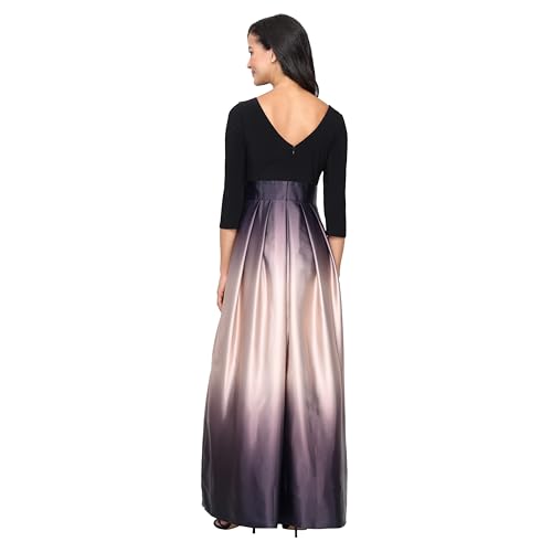 Image of S.L. Fashions Women's 3 /4 Sleeve Long Satin Mother of the Bride Dress with Pockets, Formal Party Gown