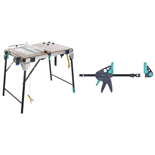wolfcraft - wolfcraft 6918000 - Établi Multifonction Master Cut 2600 - Etabli pour Machines & Pince d'établi Pro 65-150-W I 3036000 I À Fixer sur Toutes Les Tables avec Trous de 120 mm