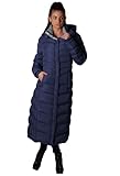 ELORA 47' Women's Plus Size Winter Coat Heavyweight Full Length Fleece Lined Maxi Puffer Vegan Down Long Coat,Navy,2X